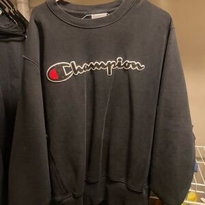 Champion Men's Black Crewneck Sweater